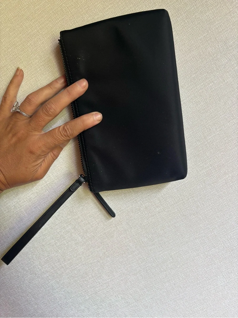 kate spade Black Nylon Wristlet Pouch with Logo Tab - Picture 5 of 5